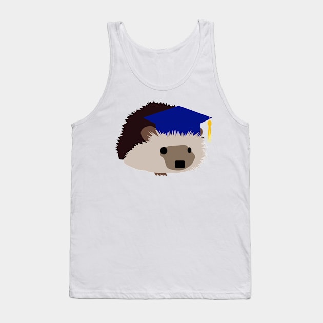 Graduation Hedgehog - Blue Cap Tank Top by Rvgill22